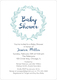 Lagoon Baby Shower Wreath Invitations Image 5 of 6